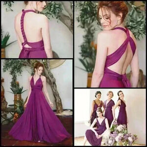 Two Birds Convertible Ties 15 Ways Bridesmaids Wedding Ball Gown Dress Size A